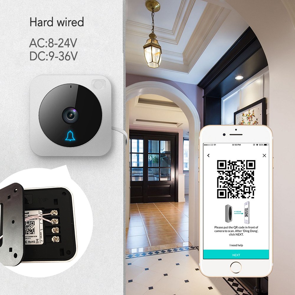 WiFi Video Doorbell, Compatible with Alexa Echo Show, NETVUE Vuebell