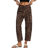 DAOAO Barrel Jeans for Women Mid Rise Pull On Wide Leg Cropped Stretchy Boyfriend Denim Pants Trendy