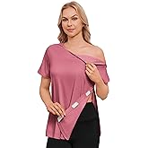 Deyeek Post Shoulder Surgery Shirts for Women Chemo Dialysis Port with 2 Shoulder Half Zippers After Rotator Cuff Tops