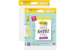 Post-it® Super Sticky Mini Easel Pads, 15" x 18", 2 Pads, 20 Sheets/Pad, Back to School Supplies for Classrooms, White