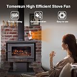 Tomersun 4 Blades Stove Fan Heat Powered Wood Burner Fireplace view 4