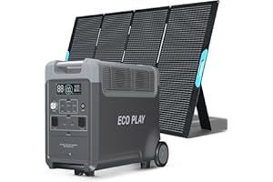 Portable Power Station with 400W Solar Panel, 3840Wh LiFePO4 Battery, Expandable to 11520Wh, Fully Charged in 3H, Adjustable 