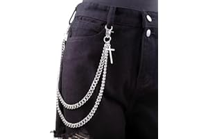 GAUEIOUR Chain Trouser for Men and Women Hip Hop Punk Jeans Cross Chain Gothic Accessories Street Trendy Wallet Cool Male Fem