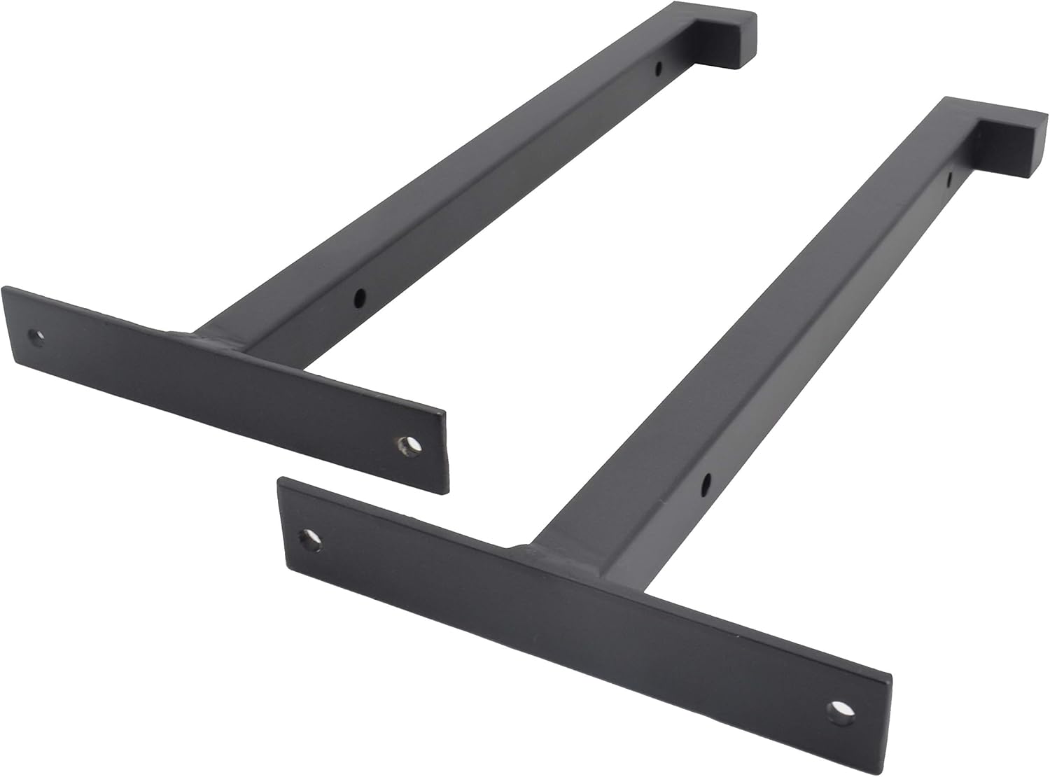 OVOV 2 Pcs Steel Heavy Duty Shelf Brackets Wall Mounted Industrial Metal Shelf Supports Matte Black 12 Inches: Home Improvement