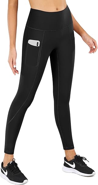 Amazon ハイウエストヨガパンツ ポケット付き ワークアウトレギンス レディース スポーツパンツ 透けない腹部コントロールレギンス フィットネス トレーニング ロングパンツ 通販