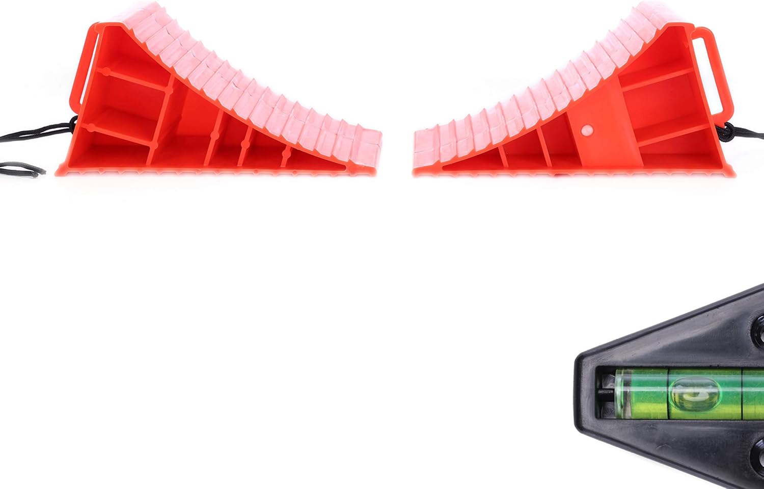 Homeon Wheels RV Camper Large Wheel Chocks with Handle and Rope for Safety-Car Chocks, Tire Chocks, Trailer Solid Heavy Duty Wheel Chocks-2 Packs.(Red): Automotive