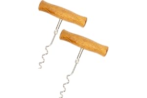 Rated Cool Wooden Sommelier Wine Bottle Opener - Pack of 2 - Easy Novelty Fun Cute Wine Wing Wood Corkscrew for Man and Women