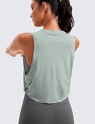 CRZ YOGA Pima Cotton Cropped Tank Tops for Women