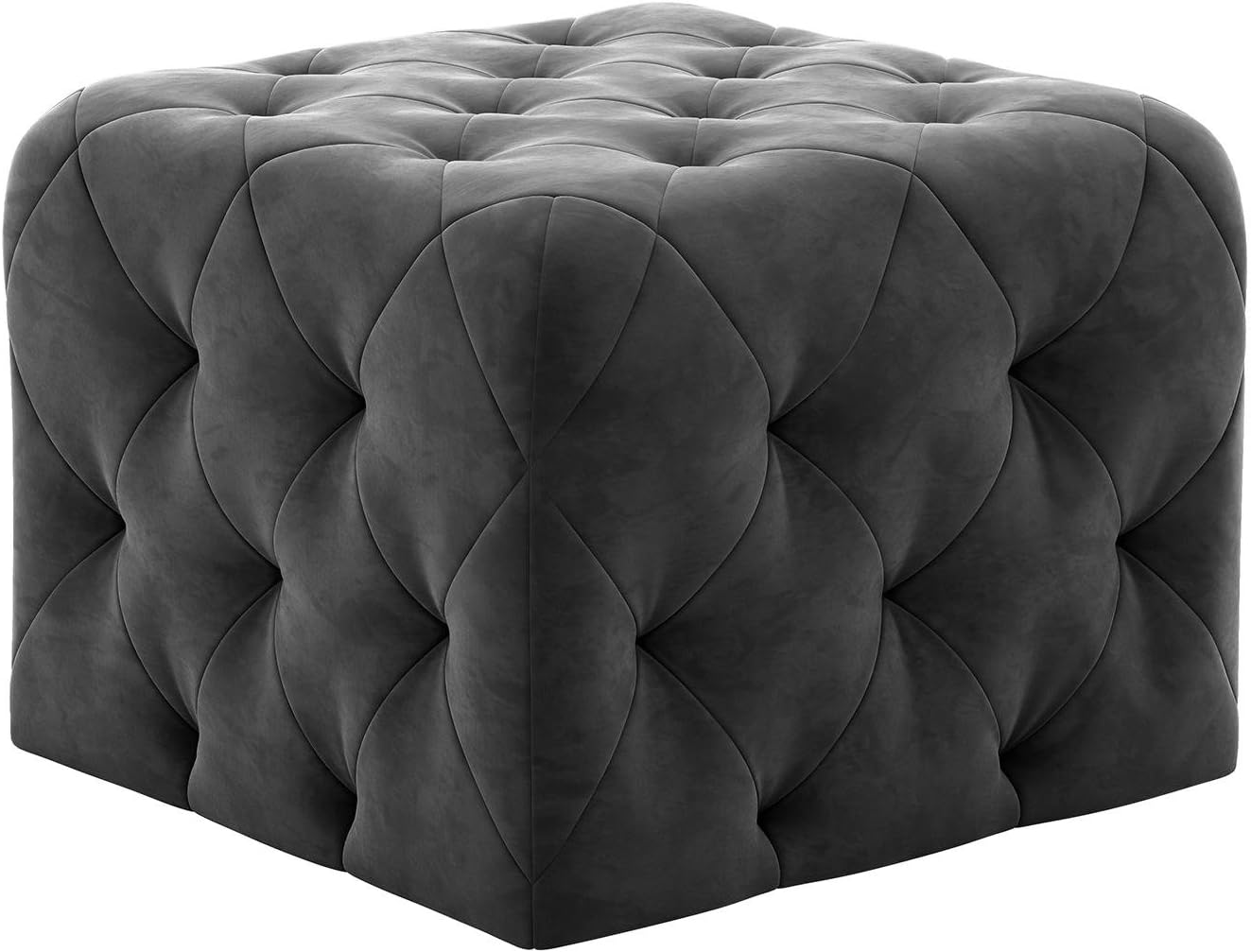 Novogratz Vintage Tufted Upholstery Design, Square Ottoman