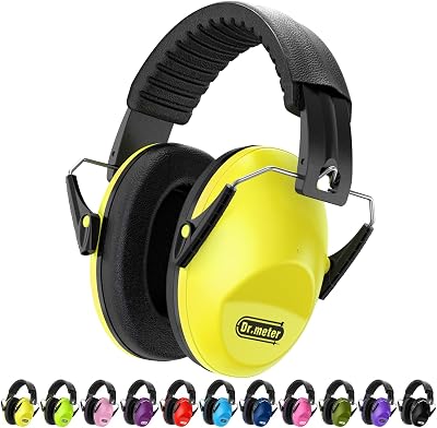 Dr.meter Kids Ear Defenders SNR 27.4dB Adjustable Headband Yellow