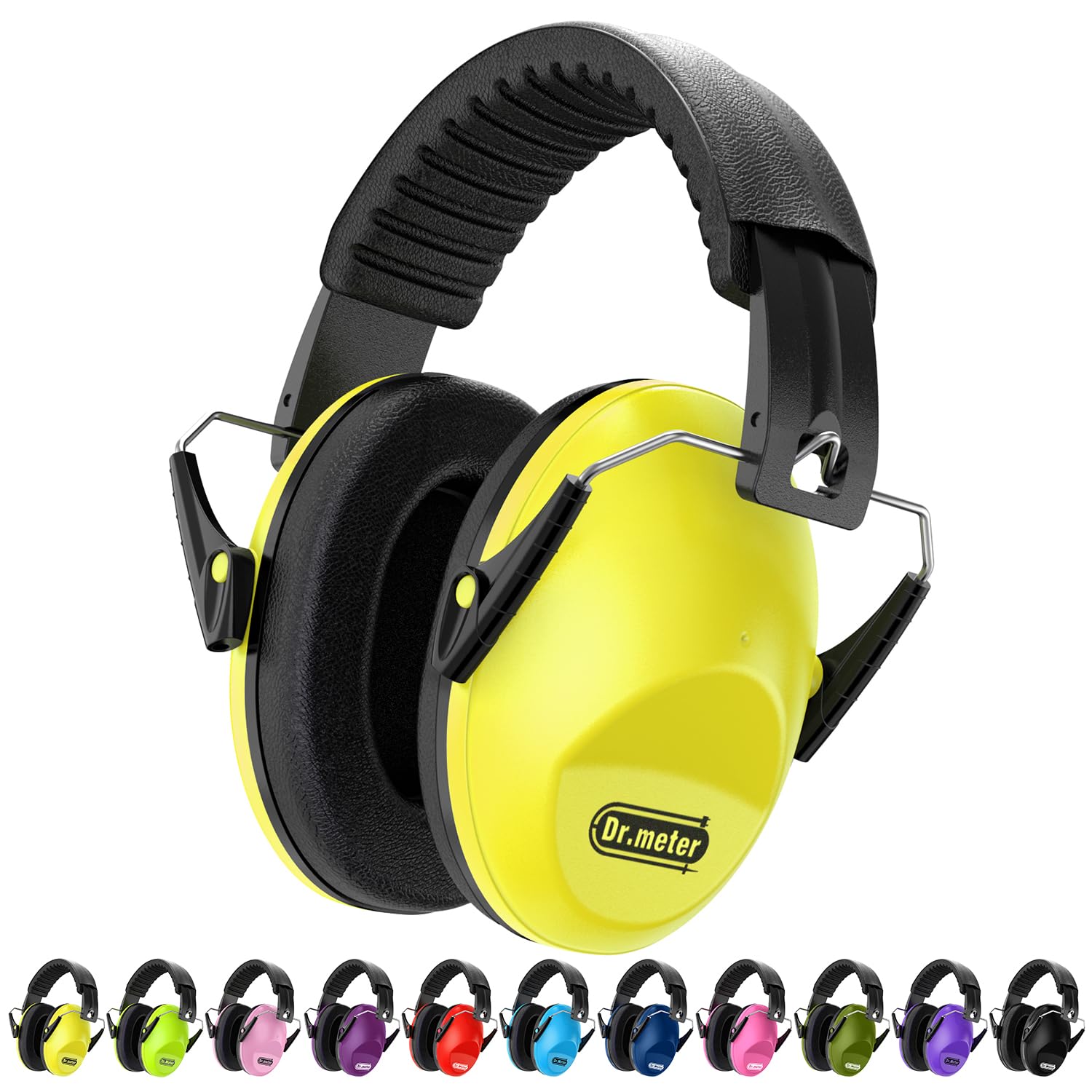 Dr.meter Ear Defenders Children Childrens Ear Defenders Protective Earmuffs with Noise Blocking Children Ear muffs for Sleeping, Studying, SNR 30dB Adjustable Head Band (Yellow)