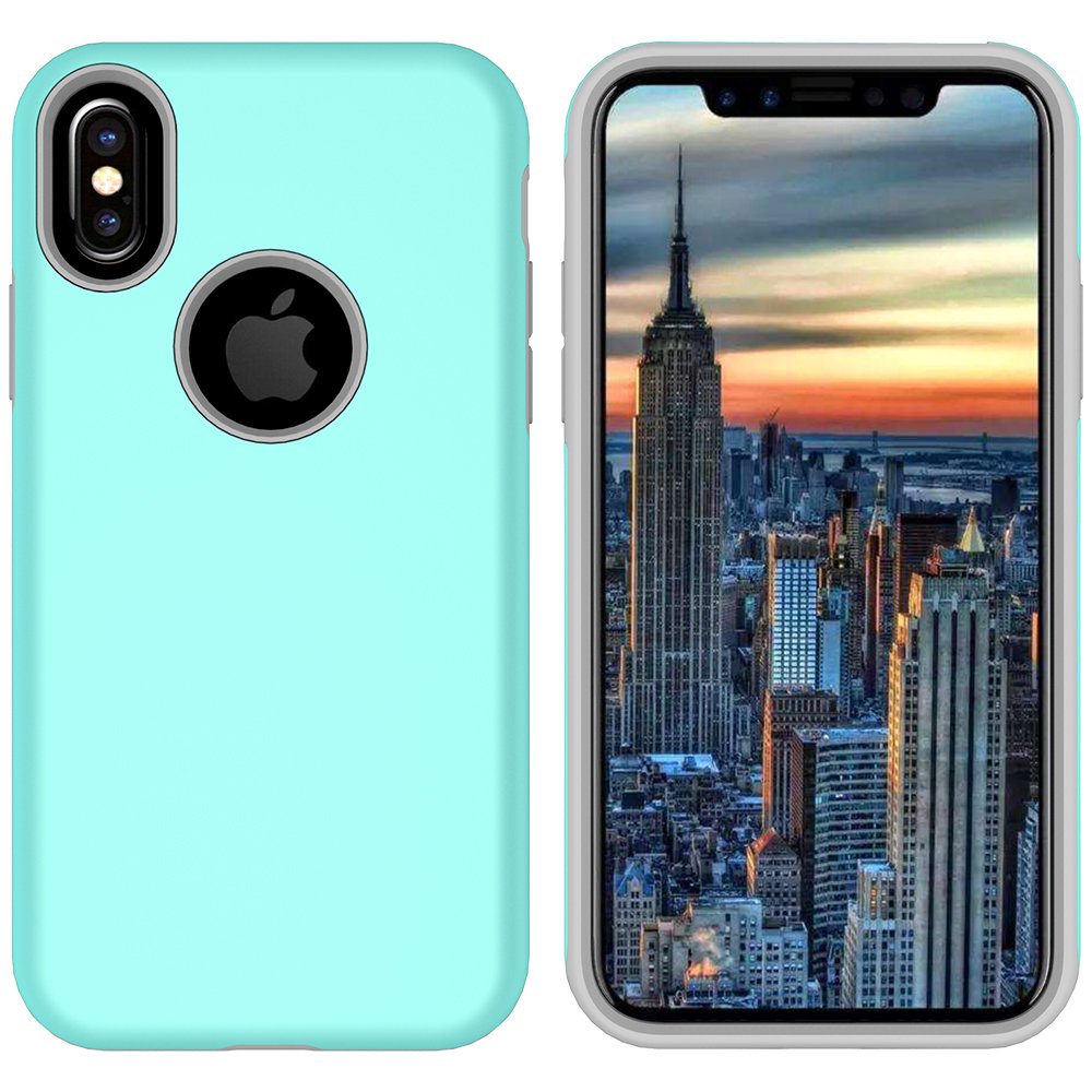 iPhone X Case, MagicSky Slim Corner Protection Shock Absorption Hybrid Dual Layer Armor Defender Protective Case Cover for Apple iPhoneX - Cyan