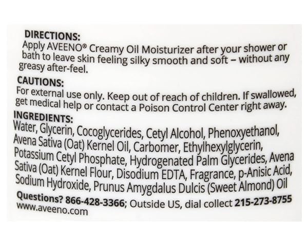 AVEENO CREAMY MOISTURIZING OIL – 12 OZ – 2 PK