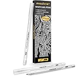 MISULOVE White Gel Pens, 3 Pack, Fine Point 0.8mm, Opaque White Archival Ink Pens, White Rollerball Pens for Artists Writing,