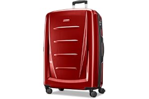 Samsonite Winfield 2 Hardside Expandable Luggage with Spinner Wheels, Burgundy, Checked-Large 28-Inch