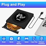 BUNUD USB 3.0 Type C External CD DVD Drive Reader Writer SD TF USB Ports view 5