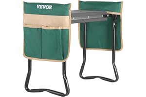 VEVOR Folding Garden Kneeler and Seat Heavy Duty, Widened 8" EVA Foam Pad, Portable Garden Stool with Tool Bags, Gardening Bench to Relieve Knee & Back Pain, Great Gifts for Seniors, Women, Parents