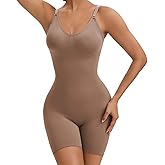 INNERSY Women's Seamless Sleeveless V-Neck Bodysuit Shapewear Tummy Control