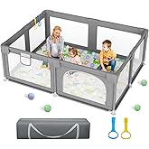 Palopalo Baby Playpen [Upgraded], 71x59inch Extra Large Play Pen for Babies and Toddlers, Play Yard With Door and Soft Breath