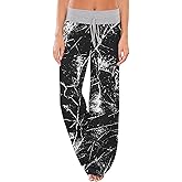 AMiERY Women's Comfy Casual Pajama Pants Floral Print Drawstring Palazzo Lounge Pants Wide Leg