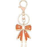 Vancy Utopia Sparkly Gold Plated Color Rhinestone Bow Keychains for Women,Charms for Key Purse Handbags Backpacks