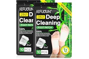 TUDIQE 2in1 20PCS Foot Pads, Natural Bamboo Vinegar Ginger Powder Foot Pads