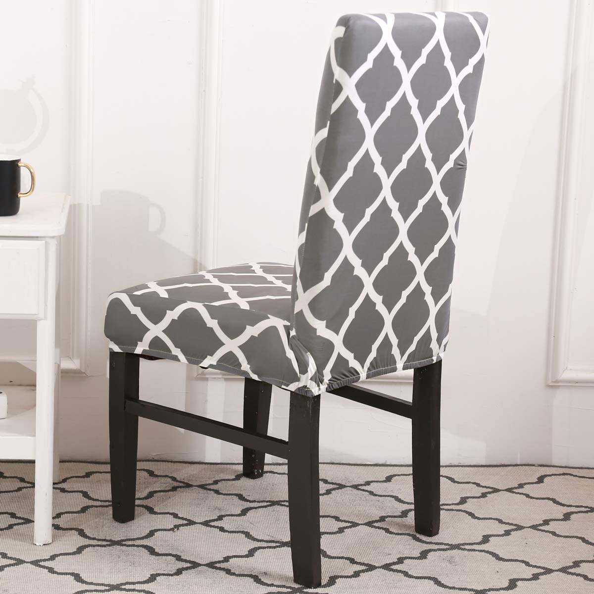 Coprisedie Con Schienale - Set Da 6 Pezzi Con Moschettoni | Tessuto Elastico Lavabile Per Cucina E Soggiorno - Foto 3