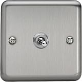 Varilight Single Light Switch 2-Way Value Matt Chrome with Chrome Toggle view 1