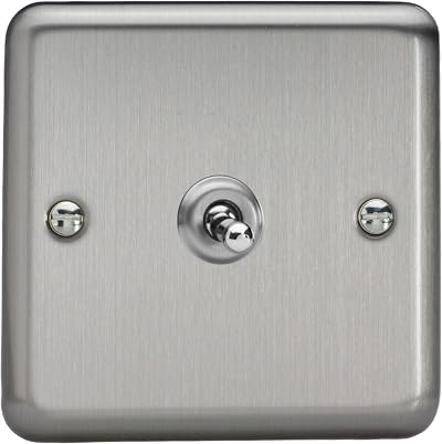 Varilight Single Light Switch 2-Way Value Matt Chrome with Chrome Toggle