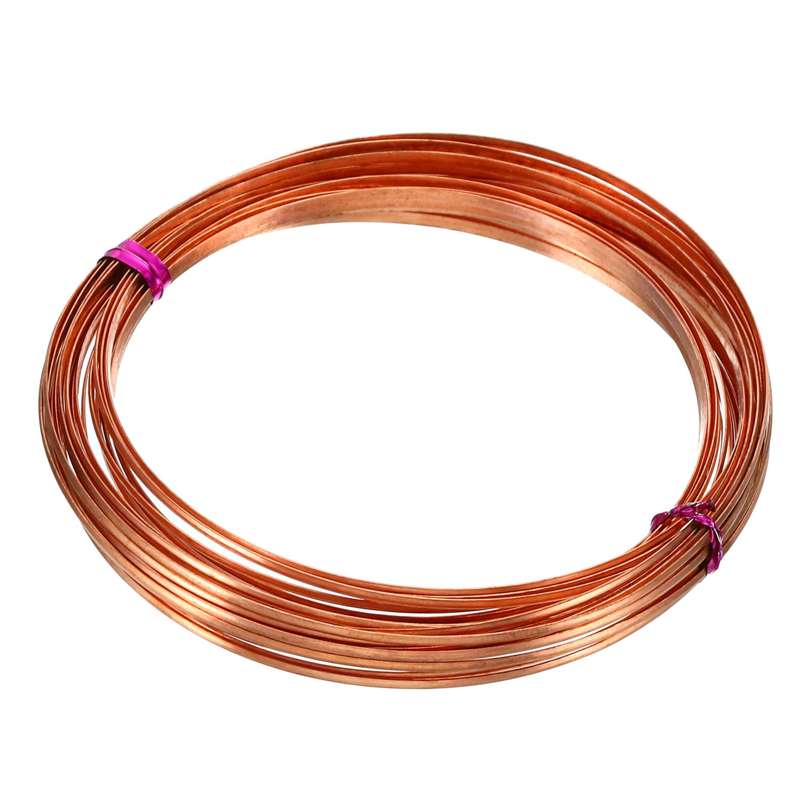 PATIKIL 99.9% Half Hard Copper Wire, 1Pcs 15Gauge/1.5 * 0.6mm Diameter 6m/19.68ft Half Round Spool Pure Copper Craft Wire for Jewelry Making Beading Garden Plants