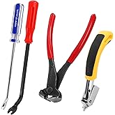 Hiceeden 4 Pcs Carpet Staple Remover Tools, Heavy Duty Staple Puller with End Cutting Plier, Nail Puller Tack Lifter Tool for