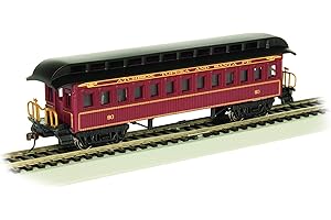 Old-Time Coach Car with Round End Clerestory Roof - Santa FE - HO Scale