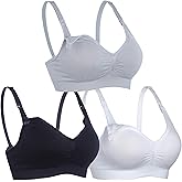 BAOMOSI Womens Nursing Bra for Breastfeeding Seamless Clip Down Push Up Padded Maternity Bras 4-Pack