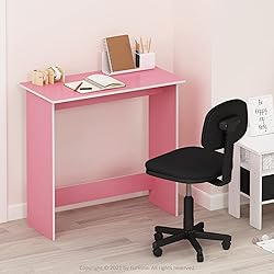 FURINNO Simplistic Study Table, Pink, 15.5 in x