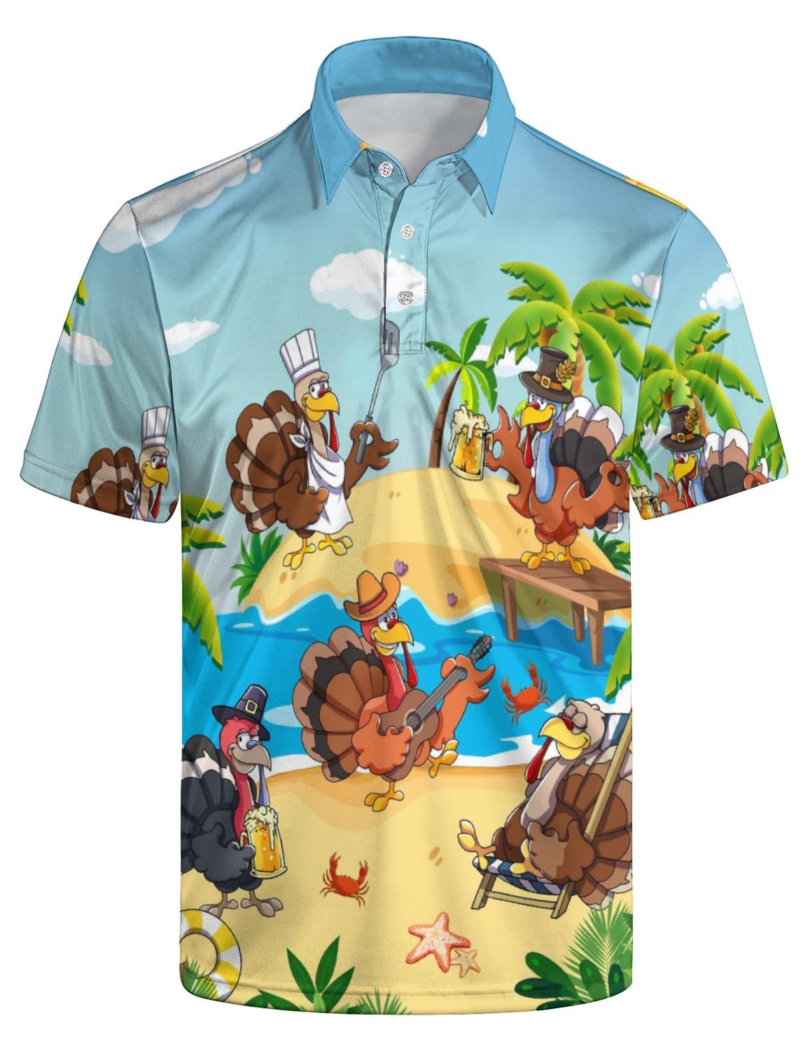 Xdceu Funny Golf Shirts for Men - Thanksgiving Golf