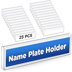 Wonderjune 25 Pack Plastic Cubicle Name Plate