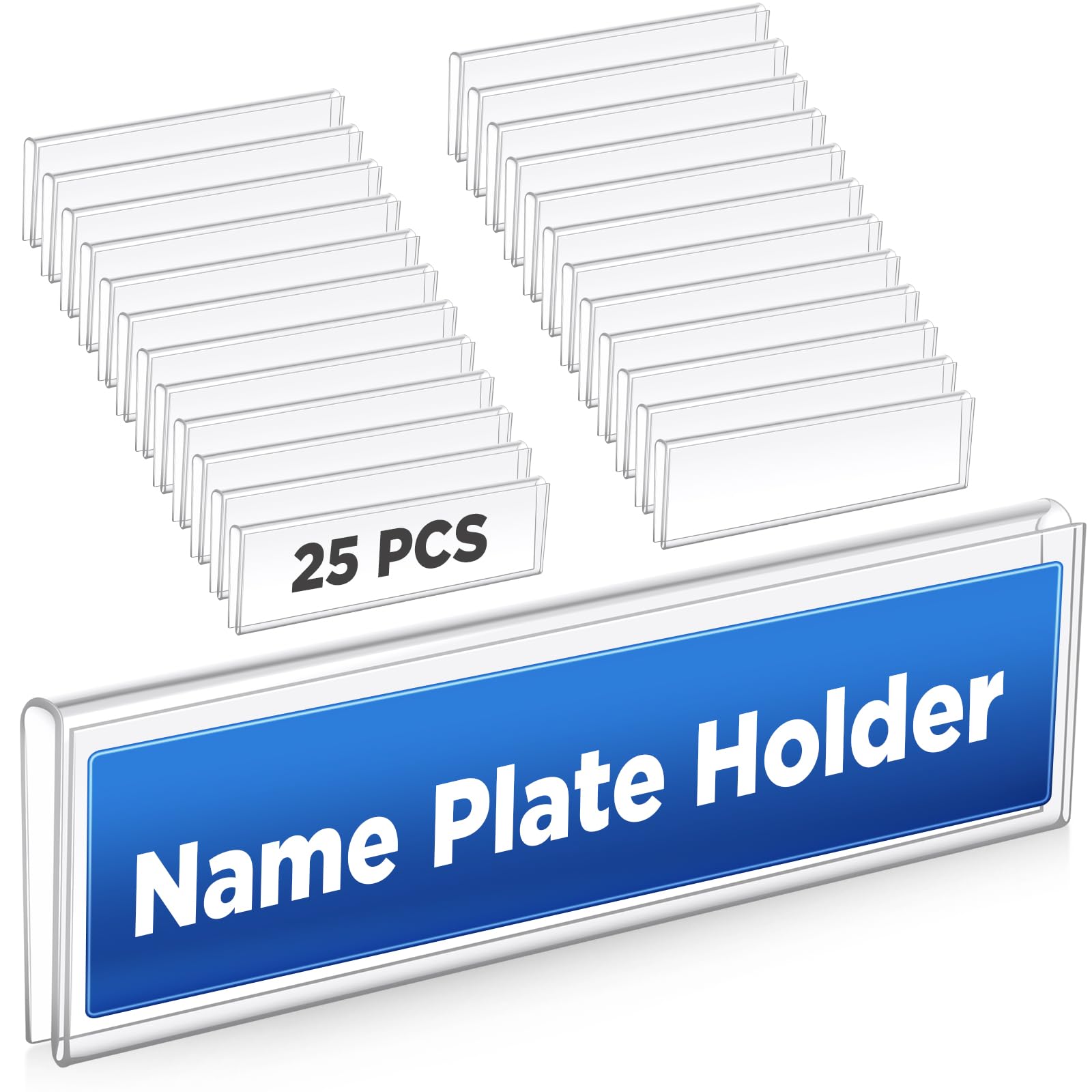 Wonderjune 25 Pack Plastic Cubicle Name Plate