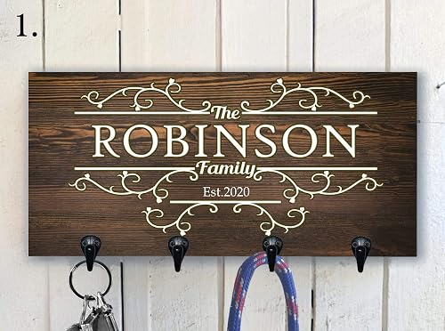 Amazon Com Personalized Family Key Holder Custom Wood Key Hanger