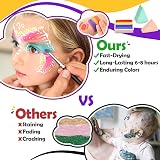Grriopi Face Painting Kit 28 Colors 30 Templates 3 Brushes Kids Gift view 6