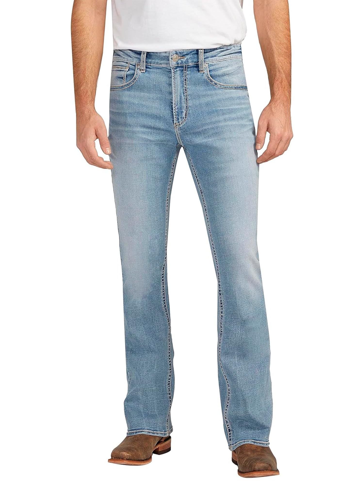 Silver Jeans Co. Craig Classic Fit Bootcut Jeans | Relaxed & Stretchy Denim Bottoms Image
