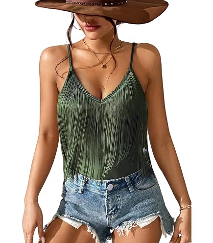 SOLY HUX Women's Floral Lace Sheer Fringe Tops Dark Blue | Short