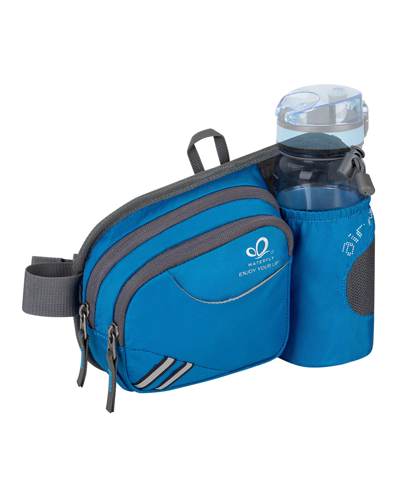 Waterfly Waist Pack Fanny Pack Bum Bag Hip Pack Running Bag Waist Bag Running Belt Sack Water Resistant with Bottle Holder for Hiking Camping Dog Walking