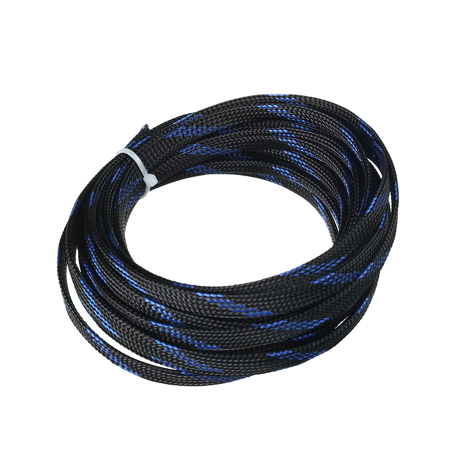 Othmro PET Braided Expandable Sleeving Wrap 8mm x 5m Dark Blue Cable Management Sleeve Cord Organizer for Wrap Protect Cables — image 1