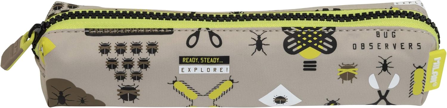 Be Atomic Mini Pencil Case, Yellow, Beige, Unica