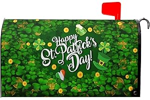 HAROONI St Patricks Day Mailbox Cover, Spring Mailbox Covers Magnetic Standard Size 18x21in Green Shamrock Magnetic Mailbox Covers Waterpfroof Post Letter Box Cover Wrap Outside Decoration for Holiday