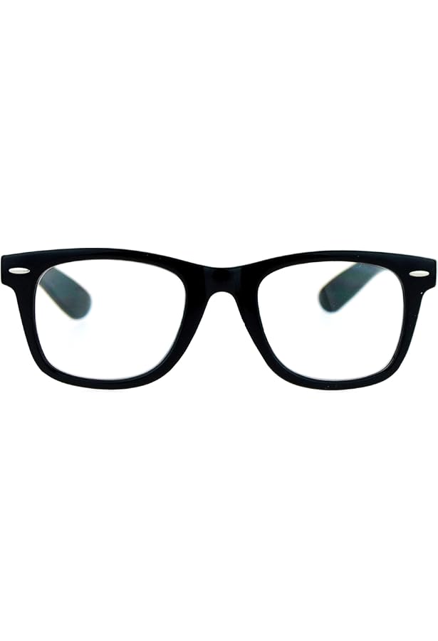 SA106 Matte Rubberized Horn Rim Reading Glasses - Hipster Style, Spring Hinge, Unisex