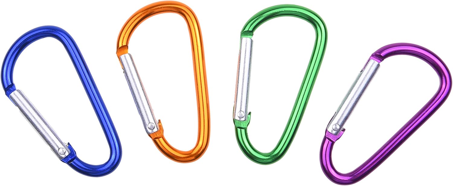 Kare & Kind Clear Portable Travel Bottles, 4x Empty Bottles with Flip Top Caps, 4x Carabiner, 1x Sticker Label Sheets - Image 5