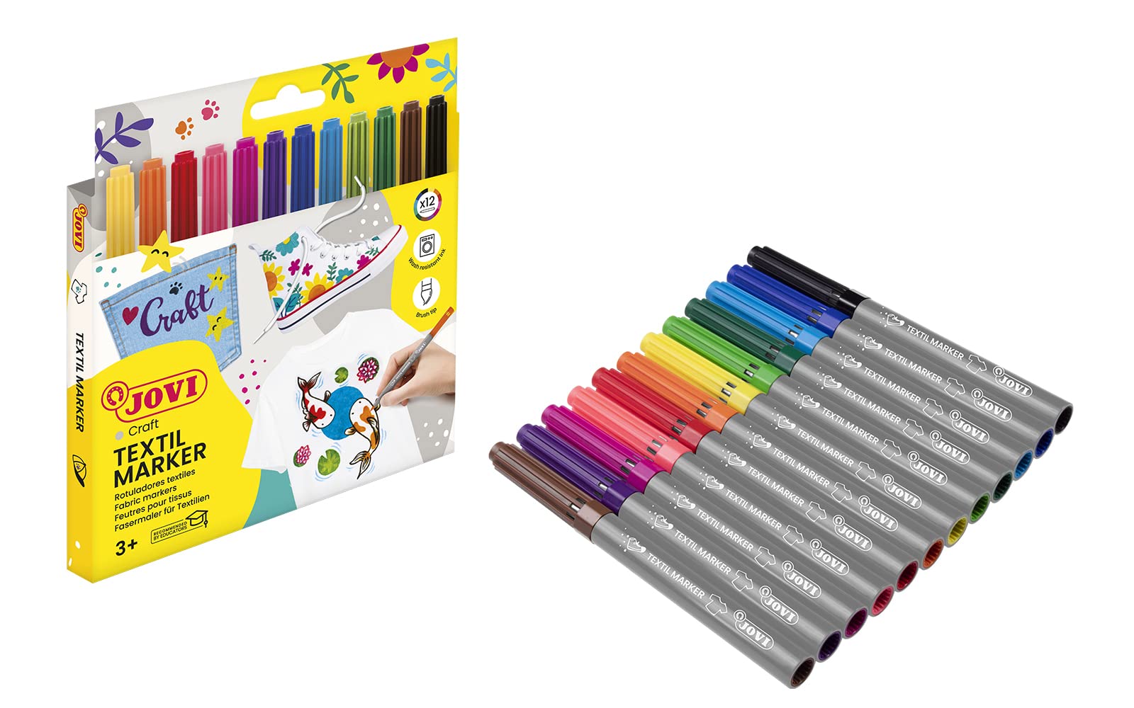 Jovi Textile – Set of 12 Fabric Pens, Assorted Colours (1410) — image 1