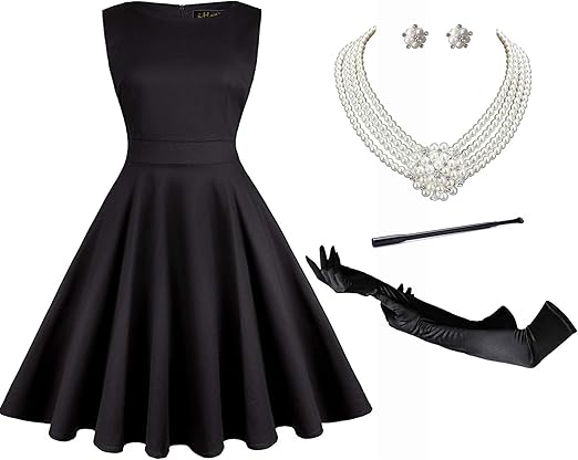 audrey hepburn black dress breakfast at tiffany's