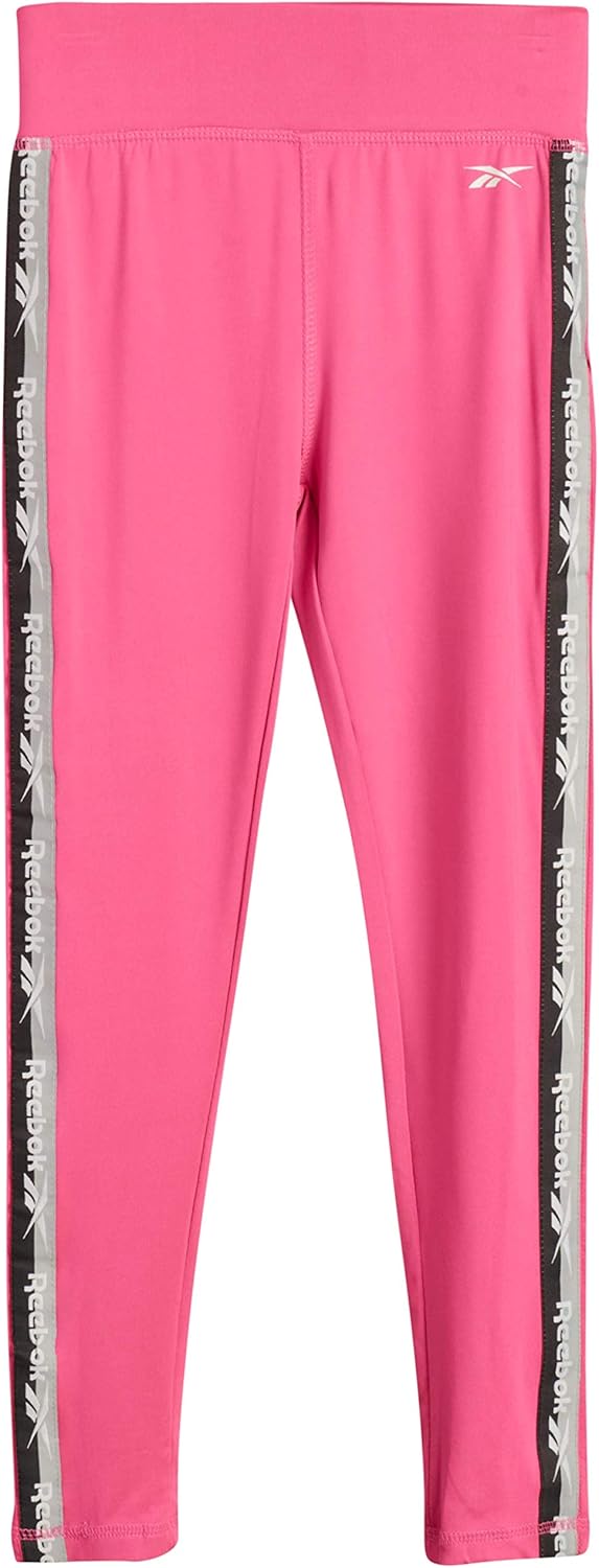 Reebok Girls' Athletic Leggings - Full Length Spandex Performance Sports Tights: Clothing